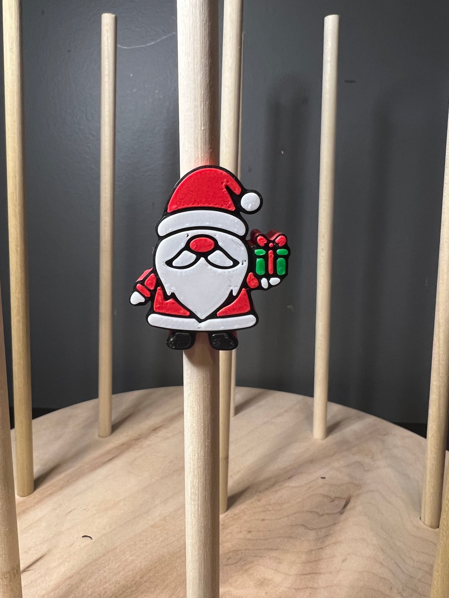 Santa gnome 3d straw topper
