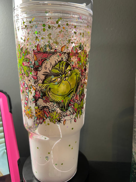 40 oz green guy lava snowglobe