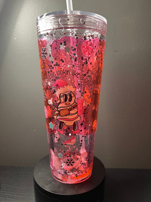 24 oz Christmas tree cake lava snowglobe