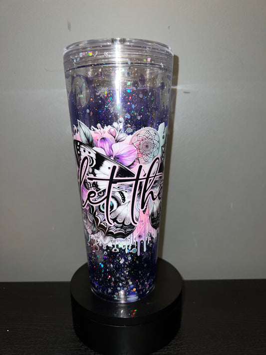 24 oz let them lava snow globe tumbler