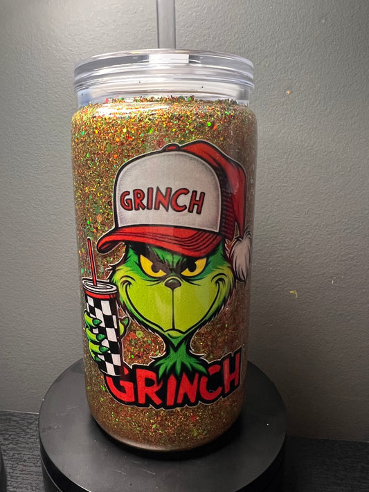 16 oz green guy glitter snowglobe