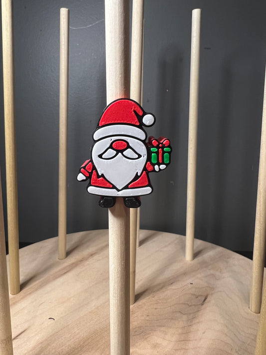 Santa gnome 3d straw topper
