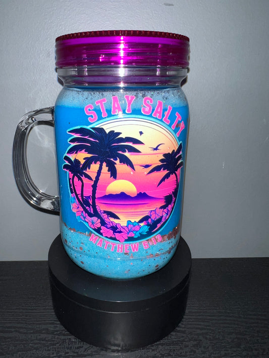 20oz mug stay salty snow globe