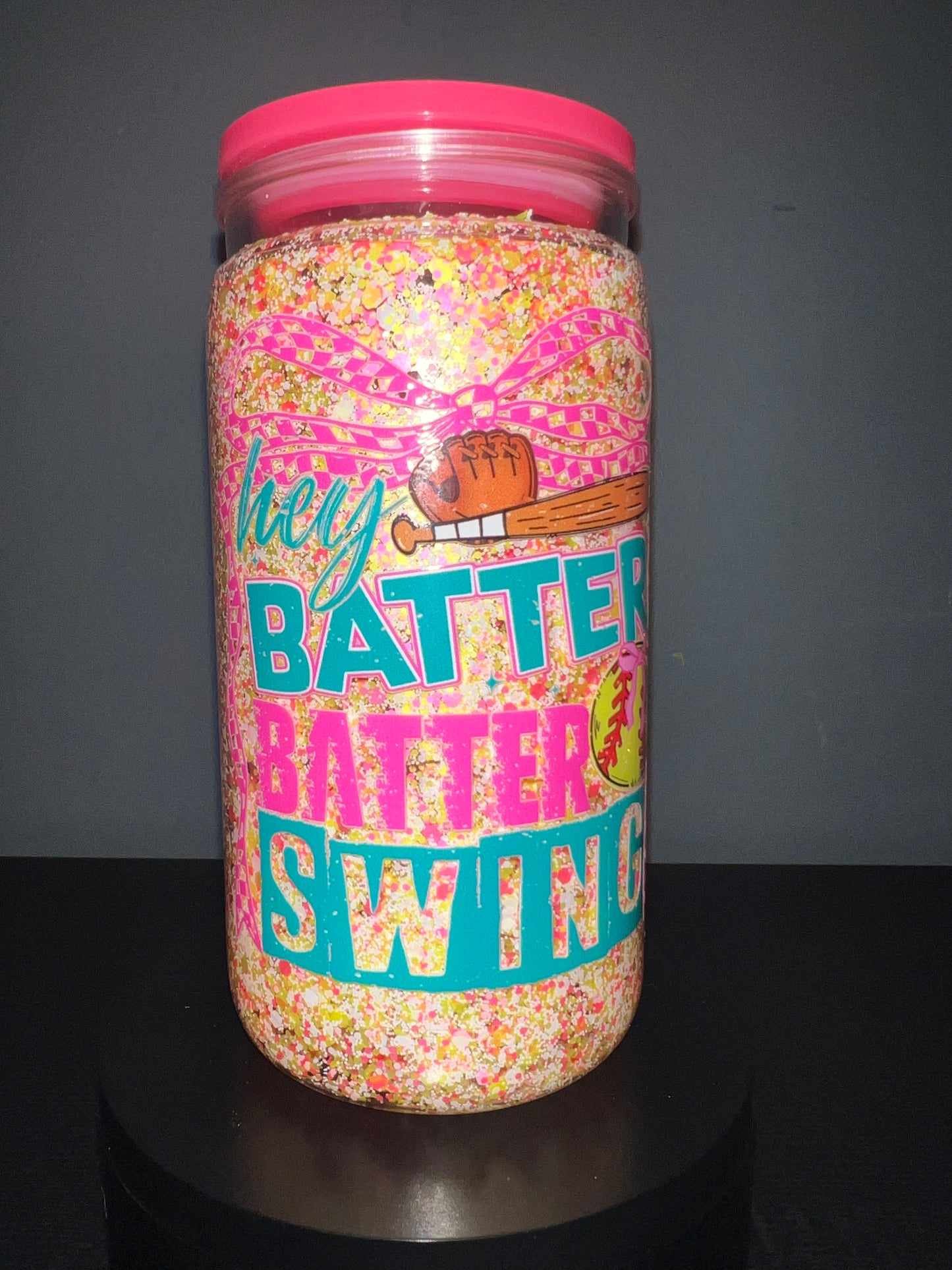 Softball glitter tumbler