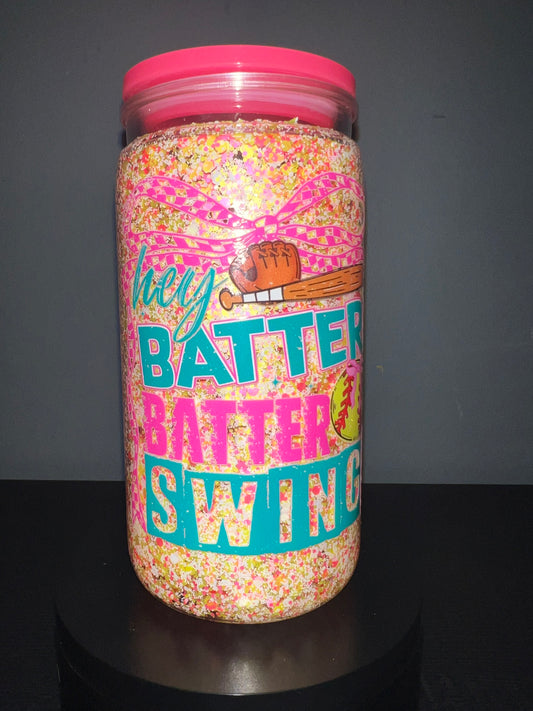 Softball glitter tumbler