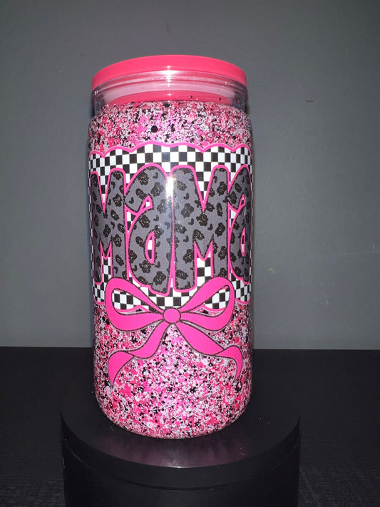 Mama glitter tumbler