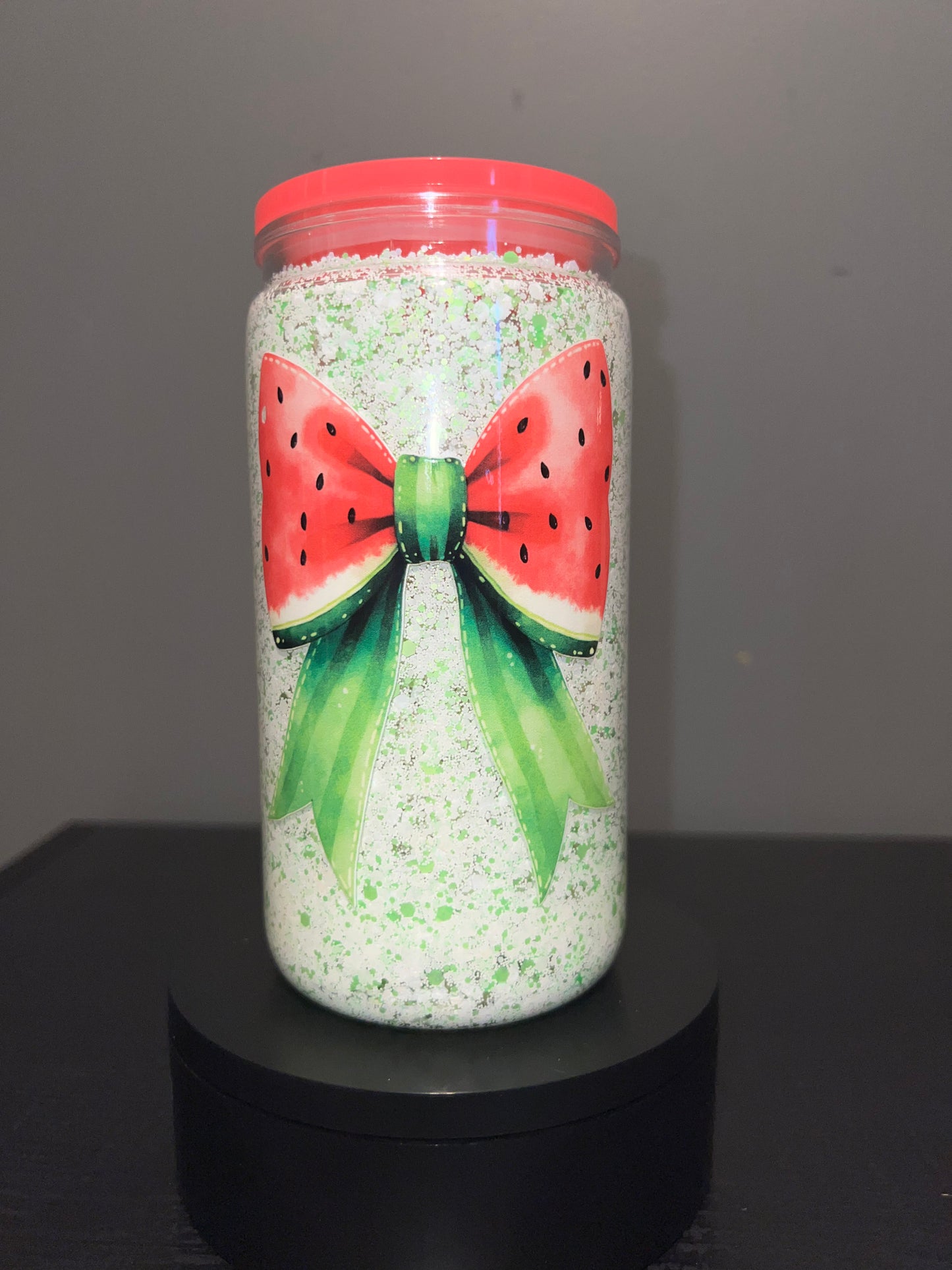 Watermelon glitter tumbler