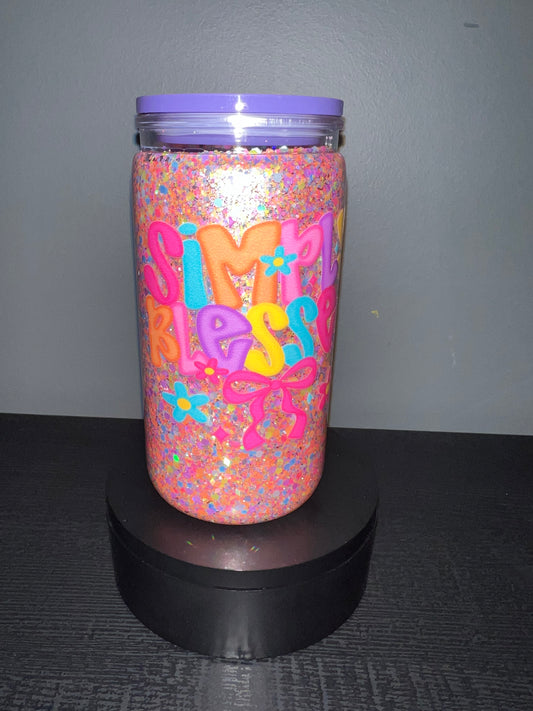 Simply blessed dry glitter snow globe