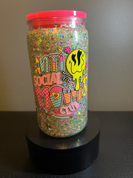 Anti Social Moms Club dry glitter snow globe