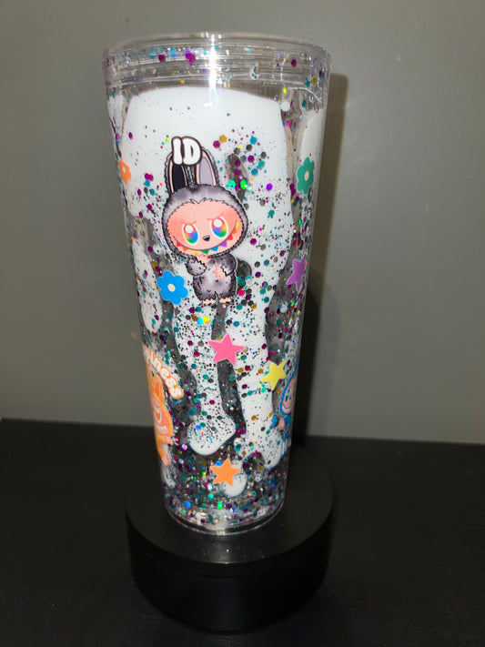 24 oz Labubu lava snow globe tumbler