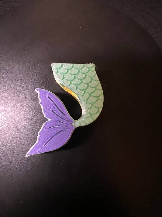Mermaid tail 3d straw topper