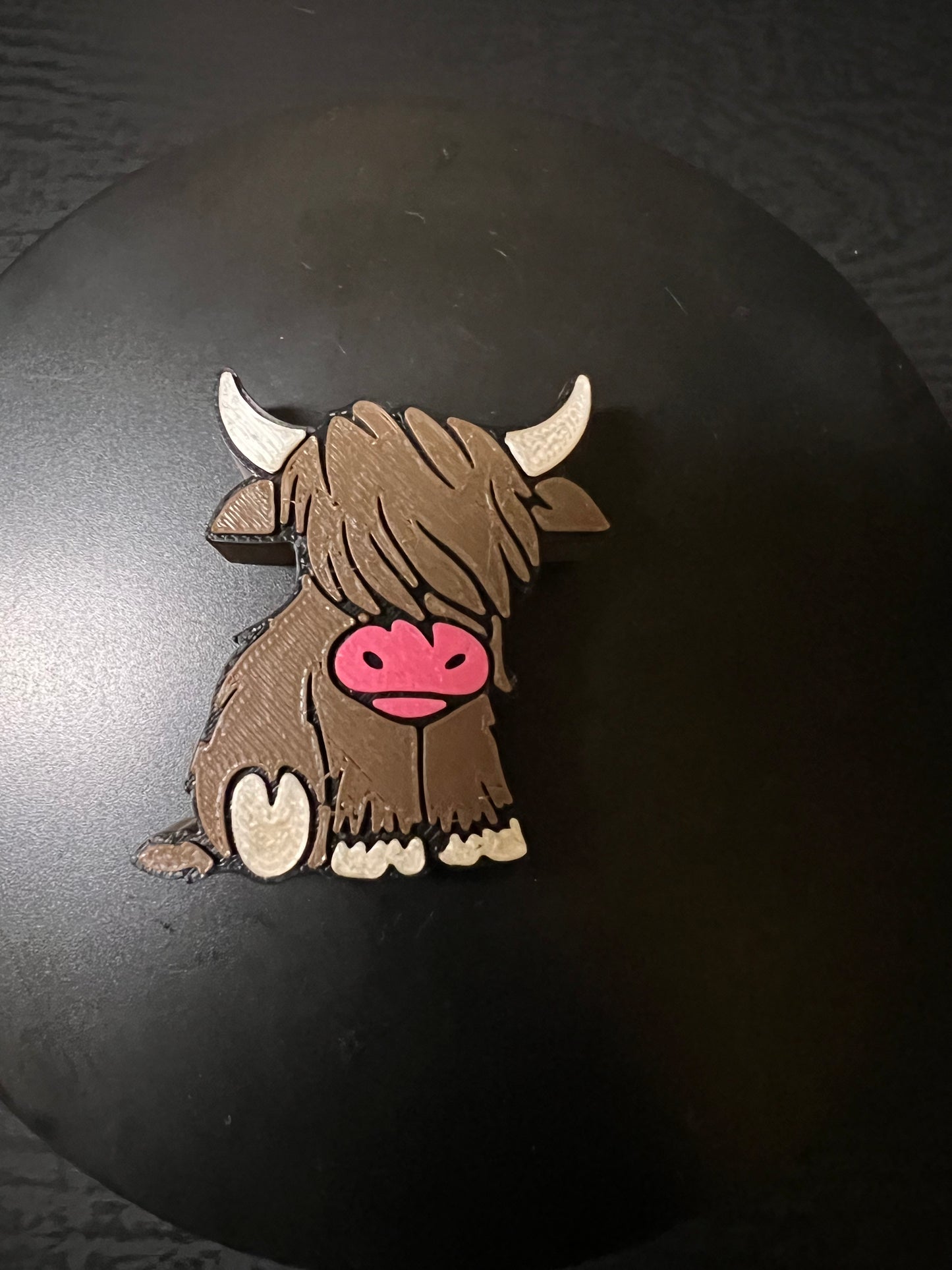 Highland cow 3d straw toppers