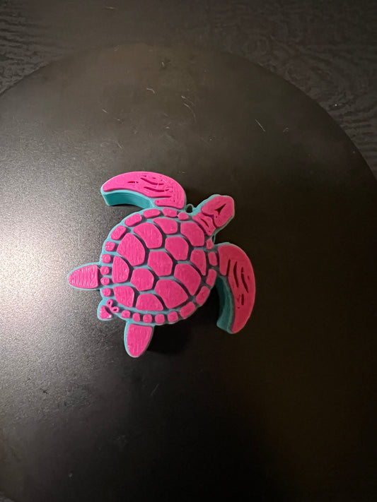 Two tone turtle 3d straw toppers