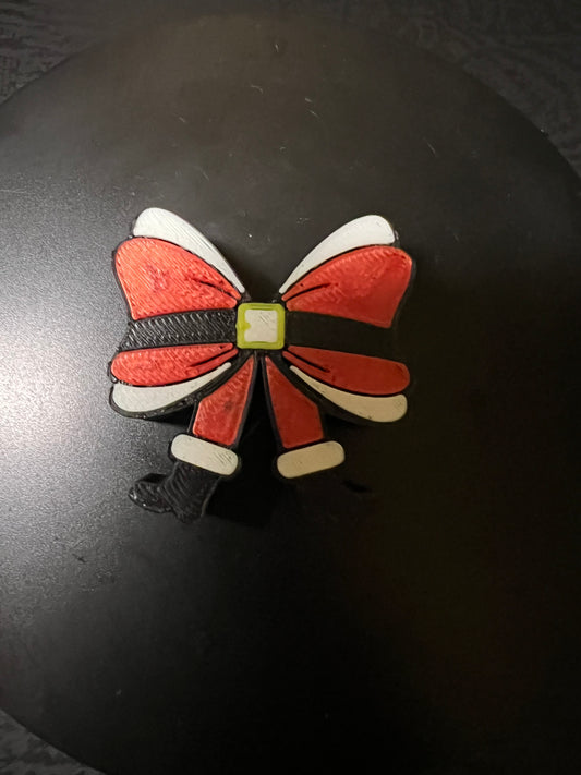 Santa bow 3d straw topper