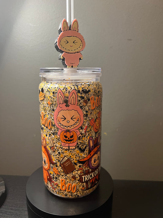 16 oz Labubu Halloween with 3d straw topper