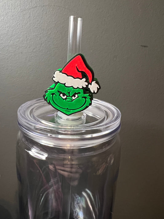 Grinch 3d straw topper
