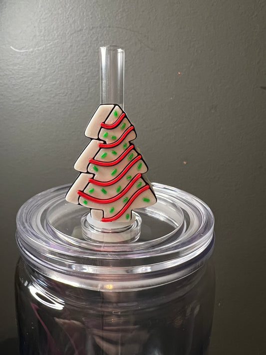 Christmas tree cake 3d straw topper