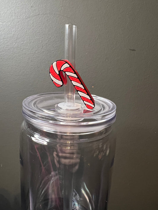 Candy cane 3d straw topper
