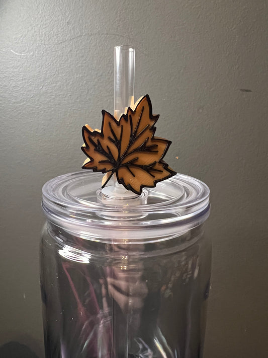 Fall leaf 3d straw topper
