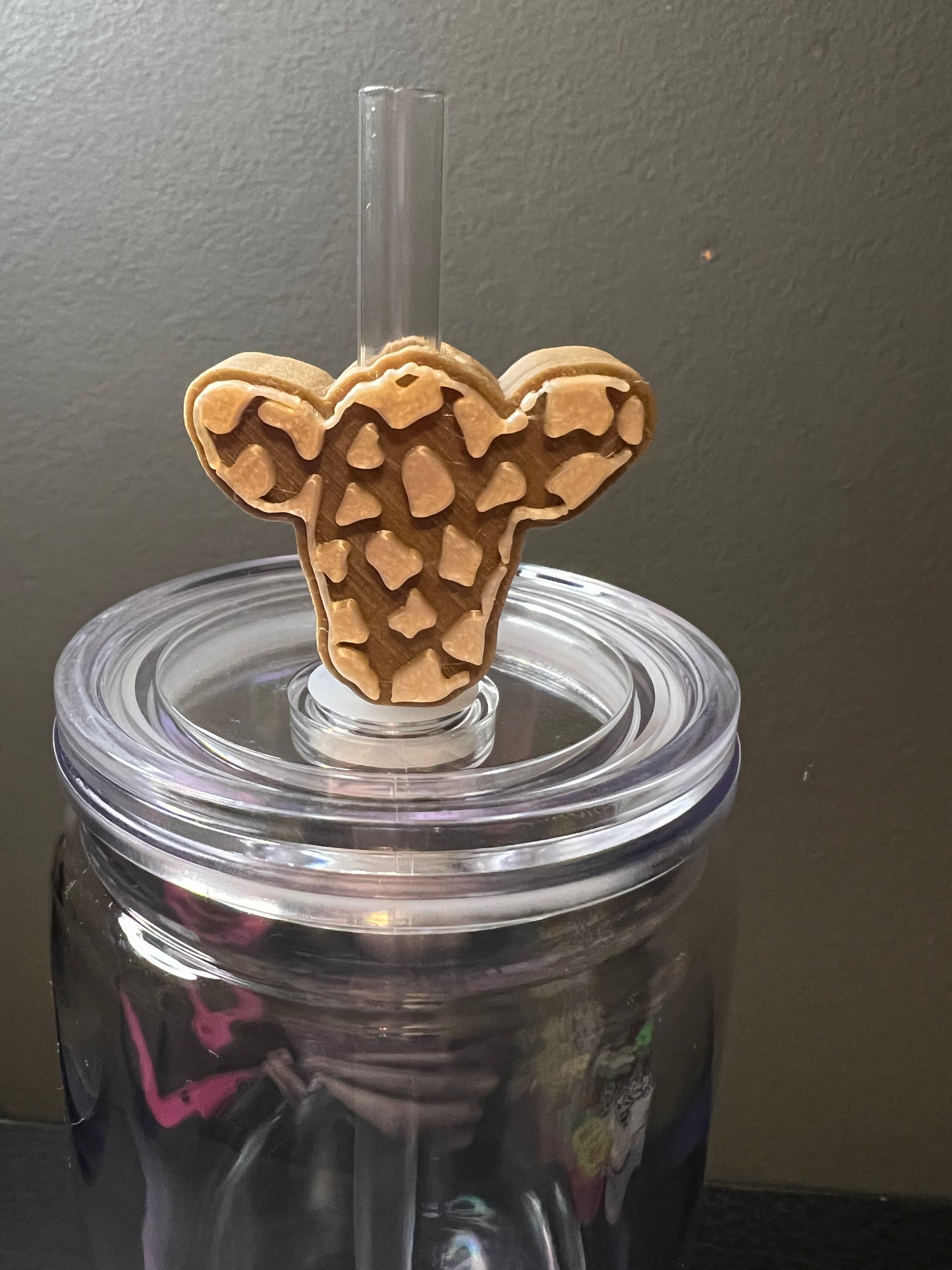 Brown cow 3d straw topper