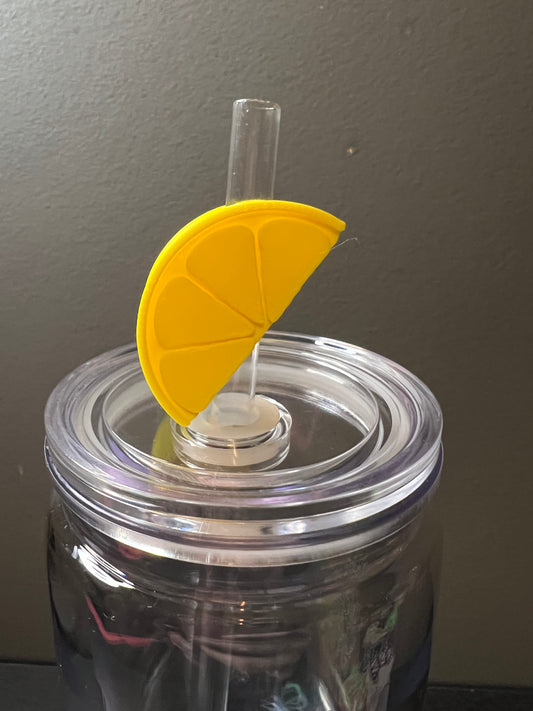 Lemon 3d straw topper
