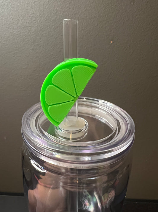 Lime 3d straw topper