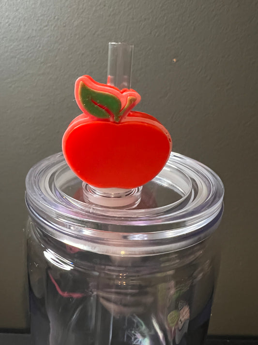 Apple 3d straw topper