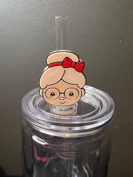 Mrs Clause 3d straw topper