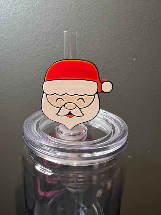 Santa 3d straw topper