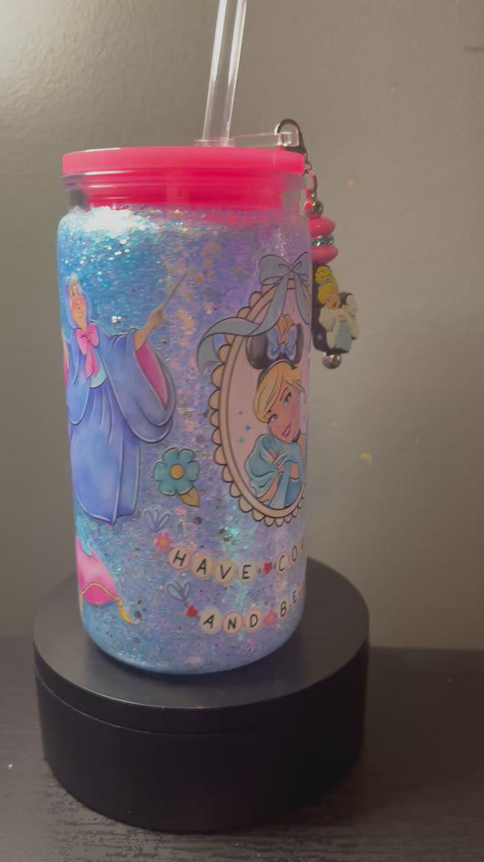16 oz Cinderella glitter snowglobe