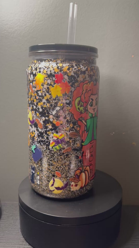 16 oz hocus pocus glitter snowglobe