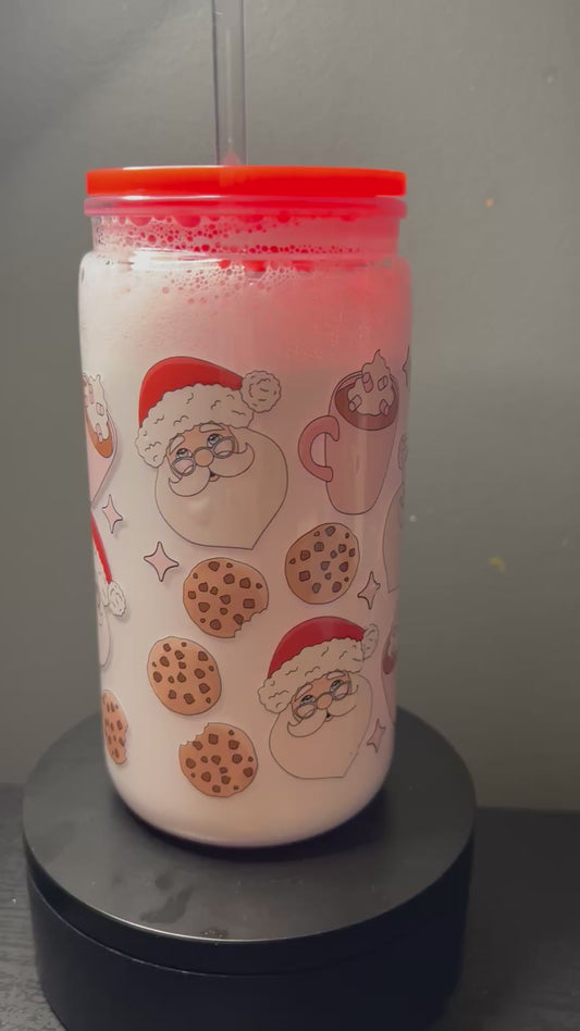 16 oz Santa and milk snowglobe